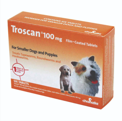 Troscan 100 mg film coated tablet for small Dogs & Puppies The Pet Parlour Terenure Dublin