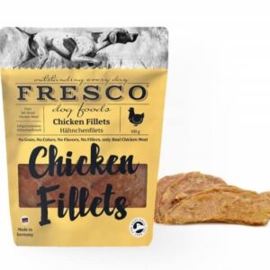 Fresco Chicken Fillet Dog Treats From The Pet Parlour Dublin. Grain Free and raw food specialists.