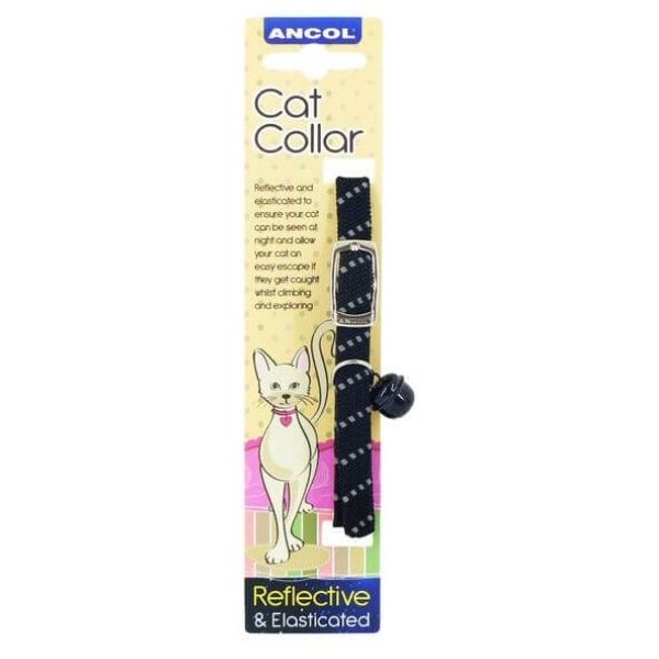 Ancol Reflective Softweave Cat Collar Black From The Pet Parlour Dublin