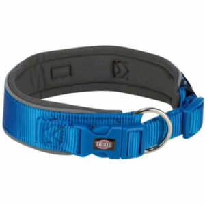 trixie wide padded dog collar blue.jpg