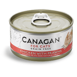 canagan cat chicken with prawn can 75g