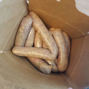 approved raw chicken & veg sausages