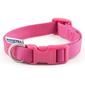 ancol viva quick fit dog collar pink