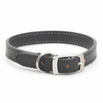heritage sewn leather collar black