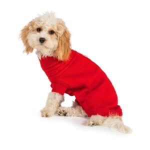 ancol cable knit jumper red