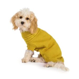 ancol cable knit jumper mustard