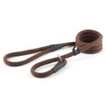 ancol deluxe brown rope slip lead 1.5m