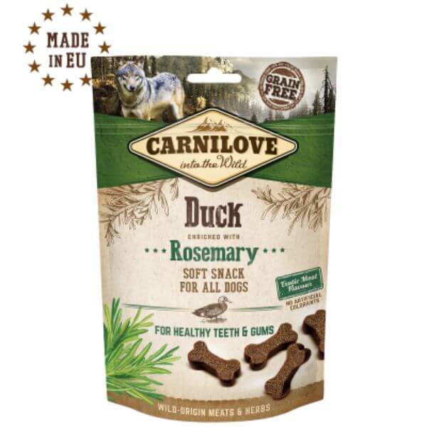 carnilove grain free dog treats duck