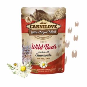 carnilove cat pouch wild boar with chamomile 85g