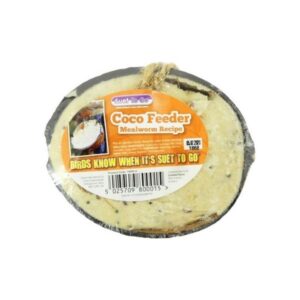 mealworm and suet stuffed coconut