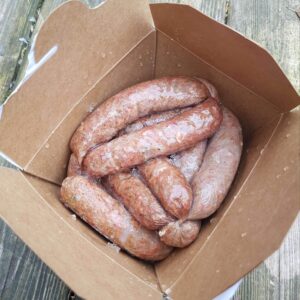 approved raw chicken & beef sausages