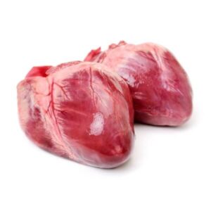 raw beef heart chunks